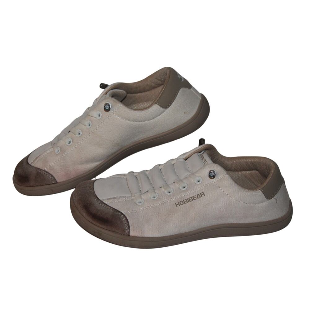 Hobibear Minimalist Barefoot Casual Sneakers, Off White, Womens Size 7.5, EU 38